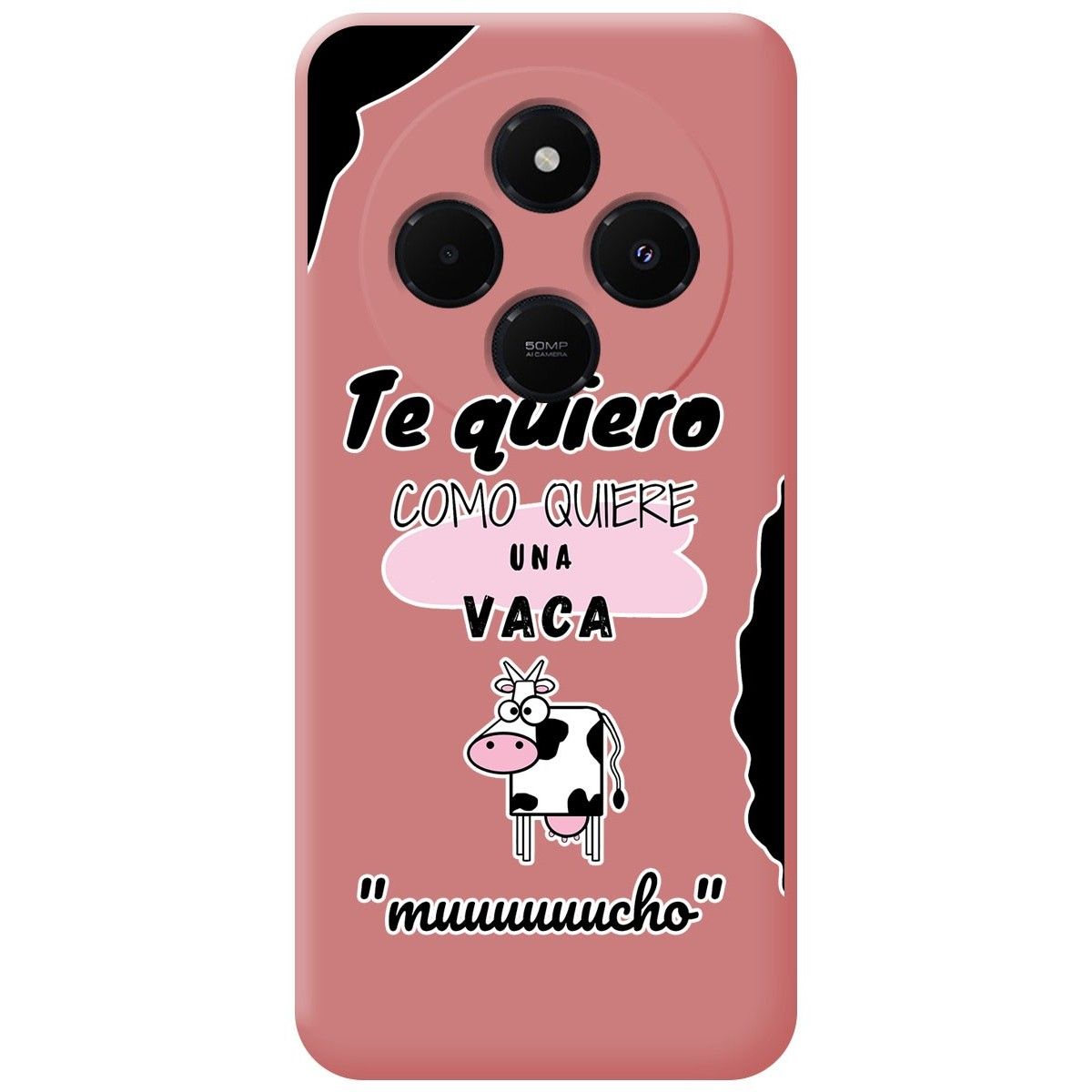 Funda Silicona Líquida Rosa para Xiaomi Redmi 14C diseño Vaca Dibujos