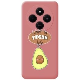 Funda Silicona Líquida Rosa para Xiaomi Redmi 14C diseño Vegan Life Dibujos