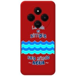 Funda Silicona Líquida Roja para Xiaomi Redmi 14C diseño Agua Dibujos