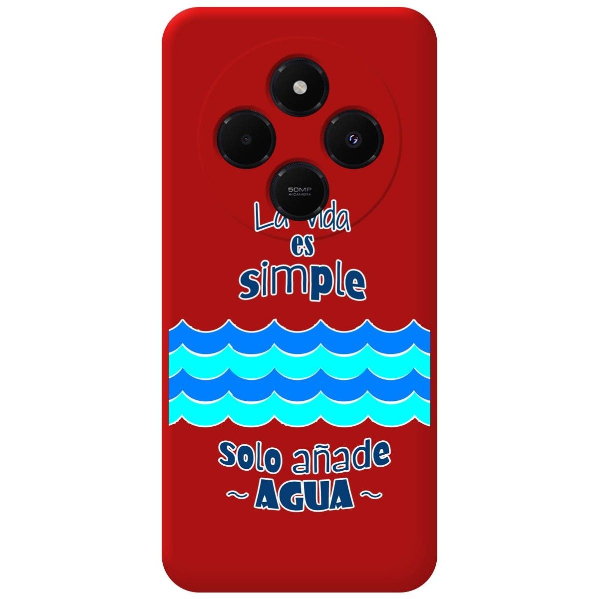 Funda Silicona Líquida Roja para Xiaomi Redmi 14C diseño Agua Dibujos