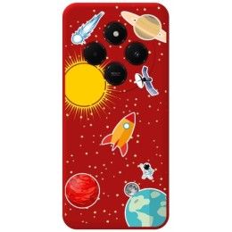 Funda Silicona Líquida Roja para Xiaomi Redmi 14C diseño Espacio Dibujos