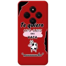 Funda Silicona Líquida Roja para Xiaomi Redmi 14C diseño Vaca Dibujos