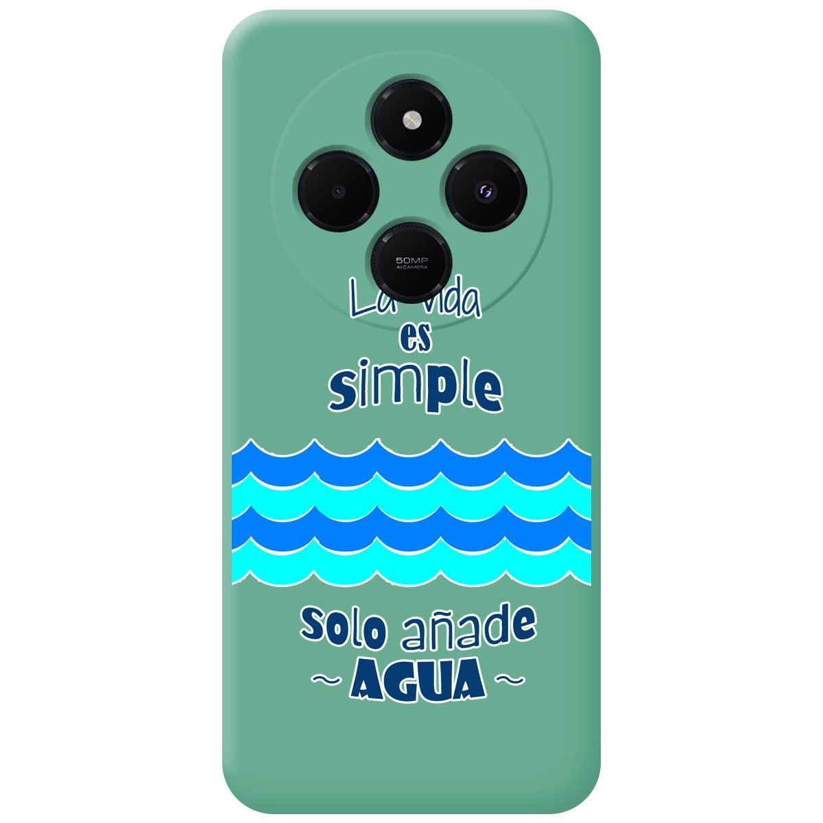 Funda Silicona Líquida Verde para Xiaomi Redmi 14C diseño Agua Dibujos