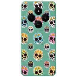 Funda Silicona Líquida Verde para Xiaomi Redmi 14C diseño Catrina Dibujos