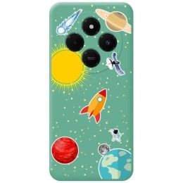 Funda Silicona Líquida Verde para Xiaomi Redmi 14C diseño Espacio Dibujos