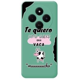 Funda Silicona Líquida Verde para Xiaomi Redmi 14C diseño Vaca Dibujos