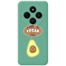 Funda Silicona Líquida Verde para Xiaomi Redmi 14C diseño Vegan Life Dibujos