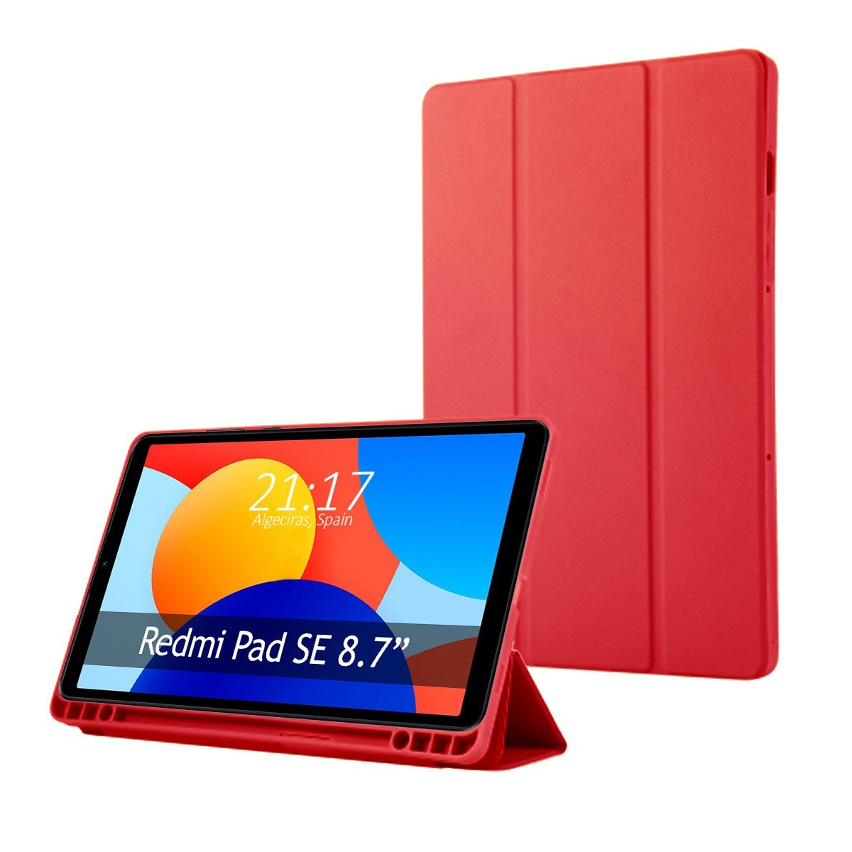 Funda con tapa Smart para Xiaomi Redmi Pad SE 8.7 color Rojo