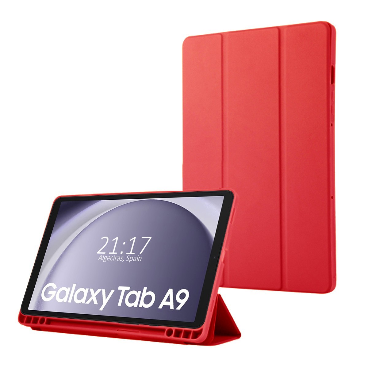 Funda con tapa Smart para Samsung Galaxy Tab A9 color Rojo