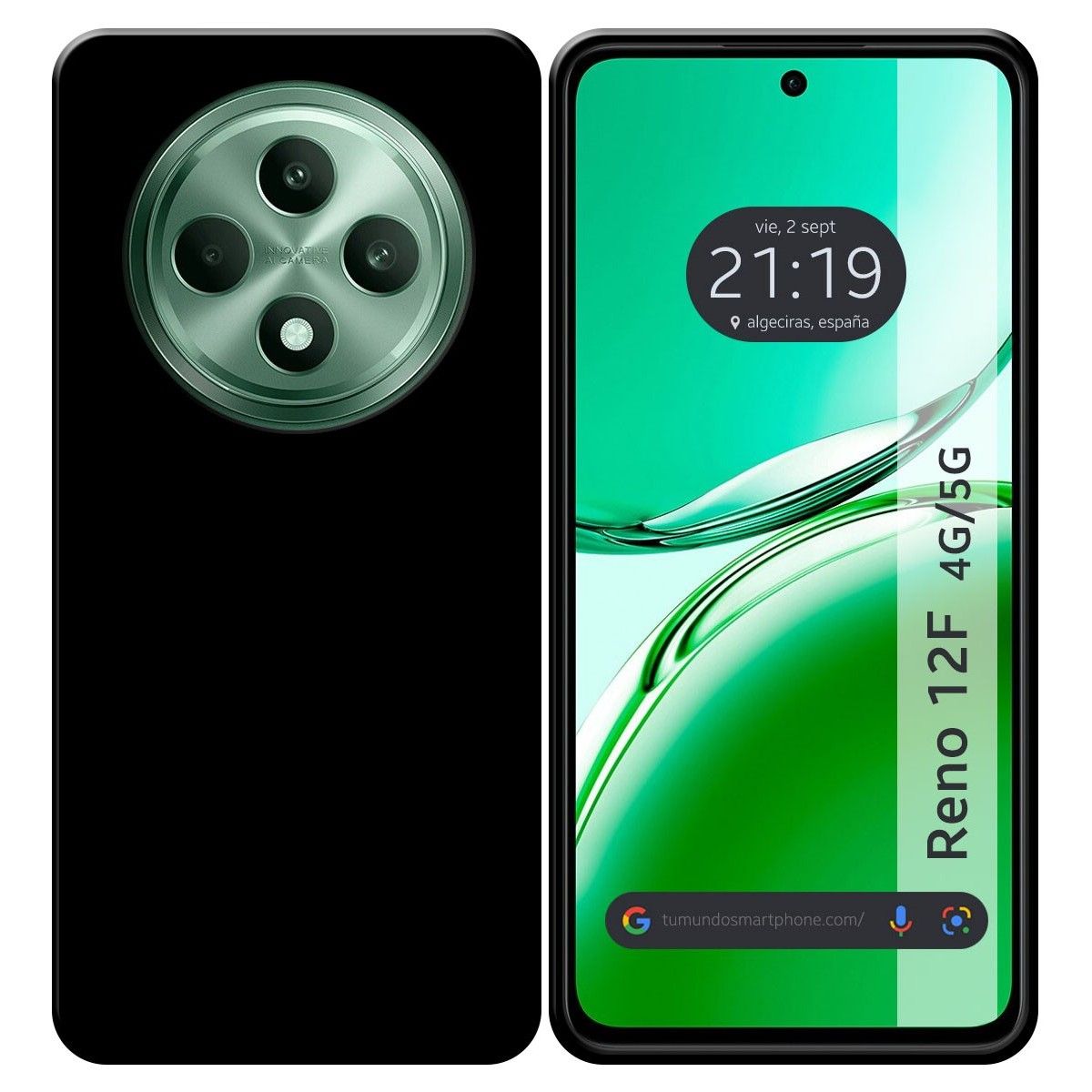 Funda Silicona Gel TPU Negra para Oppo Reno 12F 4G / 12 F 5G