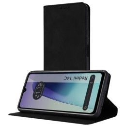 Funda Libro de Polipiel con tarjetero para Xiaomi Redmi 14C color Negra