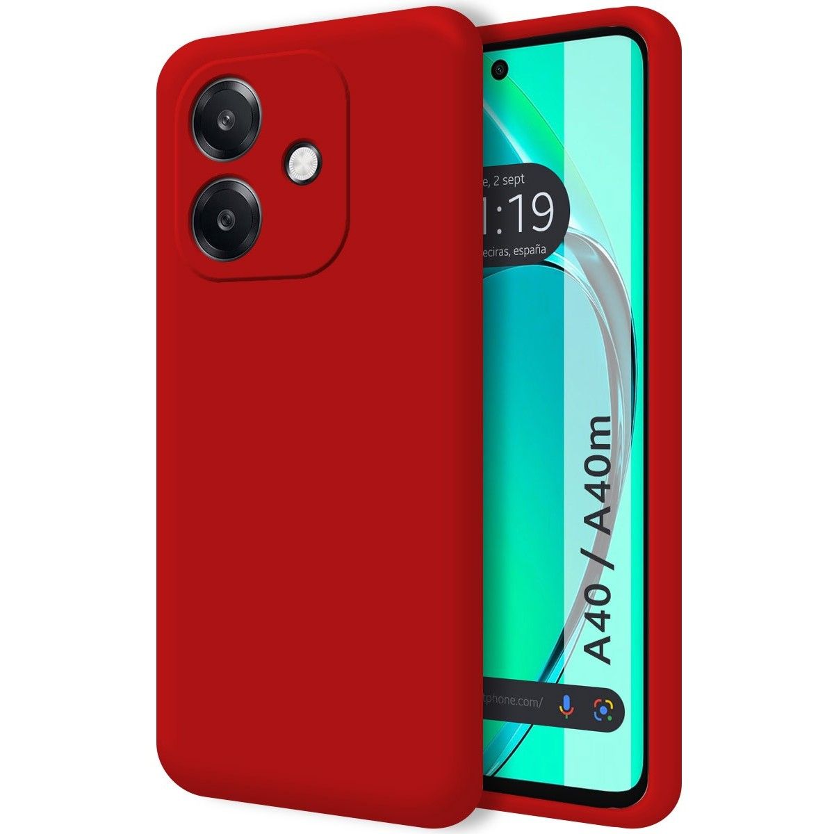 Funda Silicona Líquida Ultra Suave para Oppo A40 / A40m color Roja