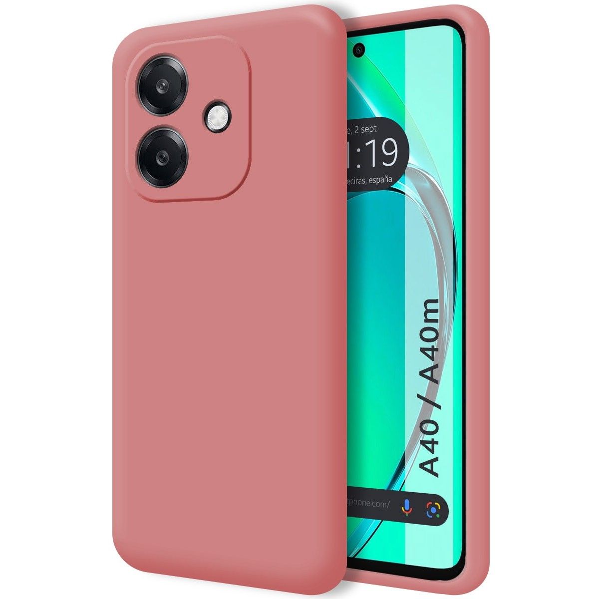 Funda Silicona Líquida Ultra Suave para Oppo A40 / A40m color Rosa