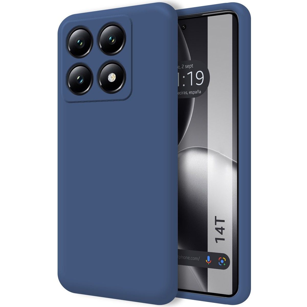 Funda Silicona Líquida Ultra Suave para Xiaomi 14T 5G color Azul Oscuro