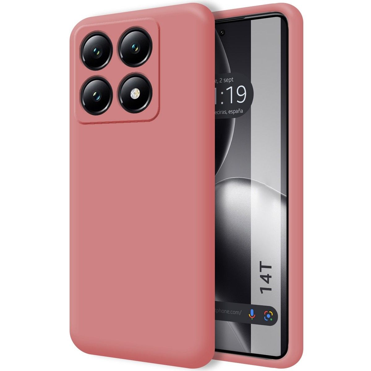 Funda Silicona Líquida Ultra Suave para Xiaomi 14T 5G color Rosa