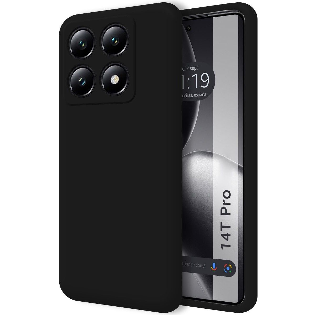 Funda Silicona Líquida Ultra Suave para Xiaomi 14T Pro 5G color Negra