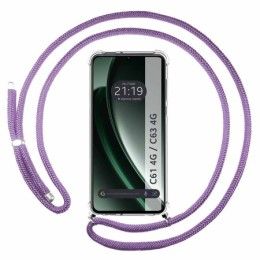 Funda Colgante Transparente para Realme C61 / C63 4G con Cordon Morado