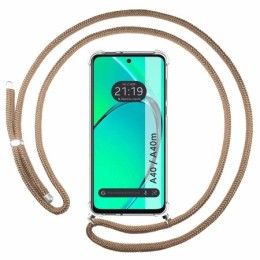 Funda Colgante Transparente para Oppo A40 / A40m con Cordon Camel