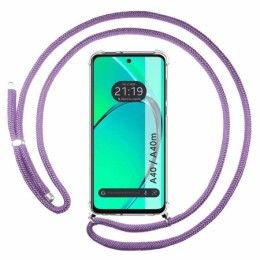 Funda Colgante Transparente para Oppo A40 / A40m con Cordon Morado