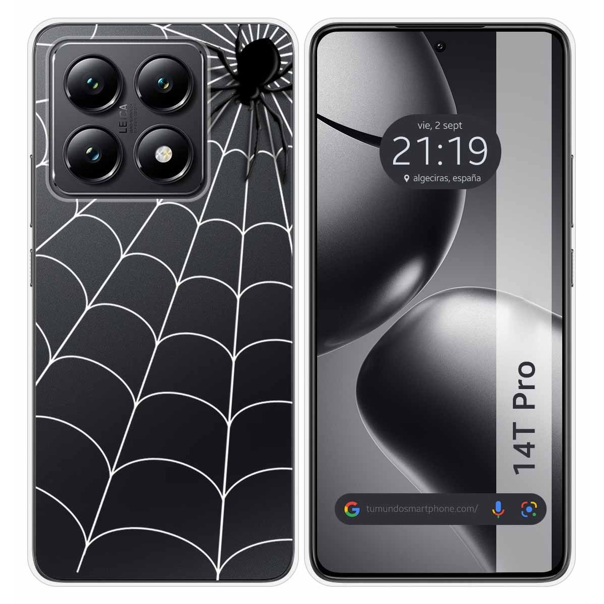 Funda Silicona Transparente para Xiaomi 14T Pro 5G diseño Araña Dibujos