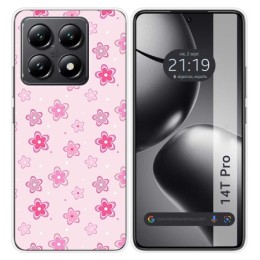 Funda Silicona para Xiaomi 14T Pro 5G diseño Flores Dibujos