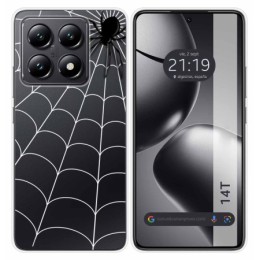 Funda Silicona Transparente para Xiaomi 14T 5G diseño Araña Dibujos