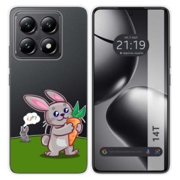 Funda Silicona Transparente para Xiaomi 14T 5G diseño Conejo Dibujos