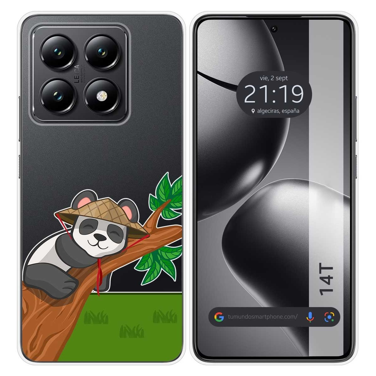 Funda Silicona Transparente para Xiaomi 14T 5G diseño Panda Dibujos