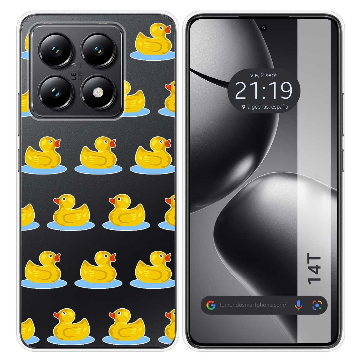 Funda Silicona Transparente para Xiaomi 14T 5G diseño Pato Dibujos