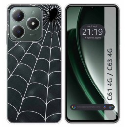 Funda Silicona Transparente para Realme C61 / C63 4G diseño Araña Dibujos