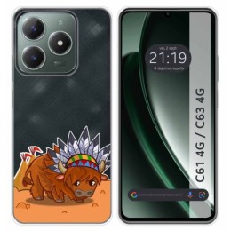 Funda Silicona Transparente para Realme C61 / C63 4G diseño Bufalo Dibujos