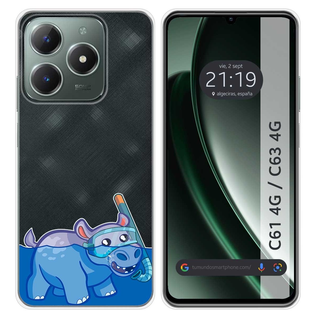 Funda Silicona Transparente para Realme C61 / C63 4G diseño Hipo Dibujos