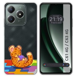 Funda Silicona Transparente para Realme C61 / C63 4G diseño Leopardo Dibujos