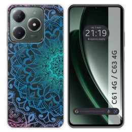 Funda Silicona Transparente para Realme C61 / C63 4G diseño Mandala Dibujos