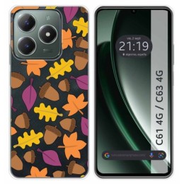 Funda Silicona Transparente para Realme C61 / C63 4G diseño Otoño Dibujos