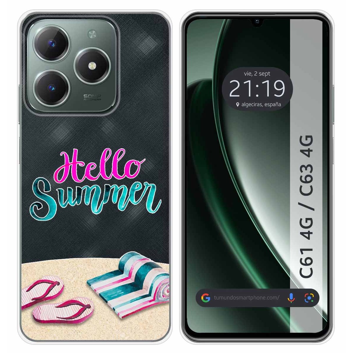 Funda Silicona Transparente para Realme C61 / C63 4G diseño Summer Dibujos