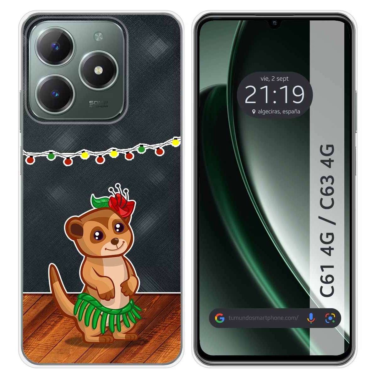 Funda Silicona Transparente para Realme C61 / C63 4G diseño Suricata Dibujos