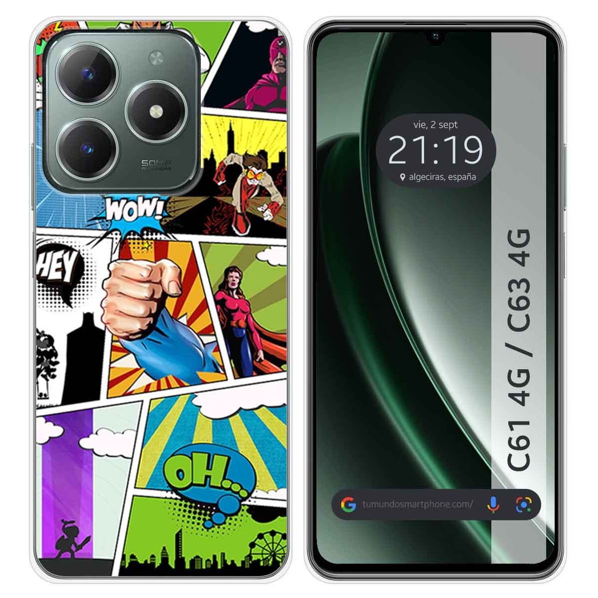 Funda Silicona para Realme C61 / C63 4G diseño Comic Dibujos