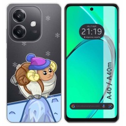 Funda Silicona Transparente para Oppo A40 / A40m diseño Cabra Dibujos