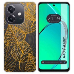 Funda Silicona Transparente para Oppo A40 / A40m diseño Hojas Dibujos