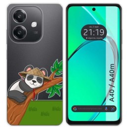 Funda Silicona Transparente para Oppo A40 / A40m diseño Panda Dibujos