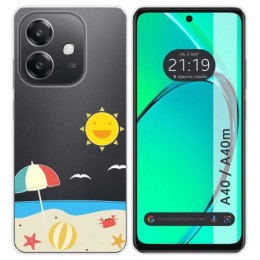 Funda Silicona Transparente para Oppo A40 / A40m diseño Playa Dibujos