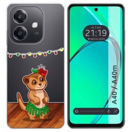 Funda Silicona Transparente para Oppo A40 / A40m diseño Suricata Dibujos