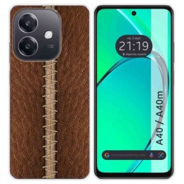 Funda Silicona para Oppo A40 / A40m diseño Cuero 01 Dibujos