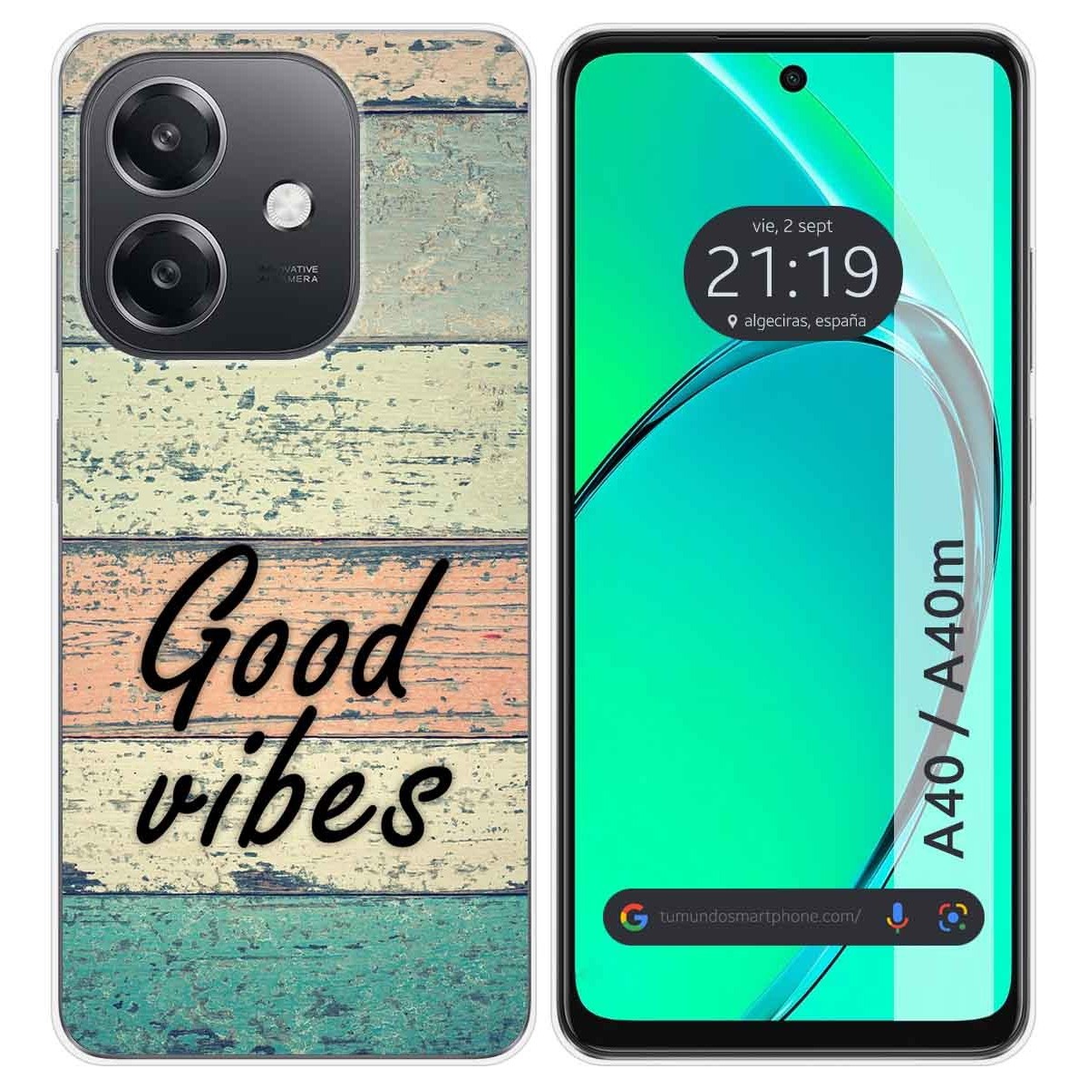 Funda Silicona para Oppo A40 / A40m diseño Madera 01 Dibujos