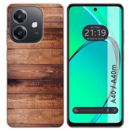 Funda Silicona para Oppo A40 / A40m diseño Madera 02 Dibujos