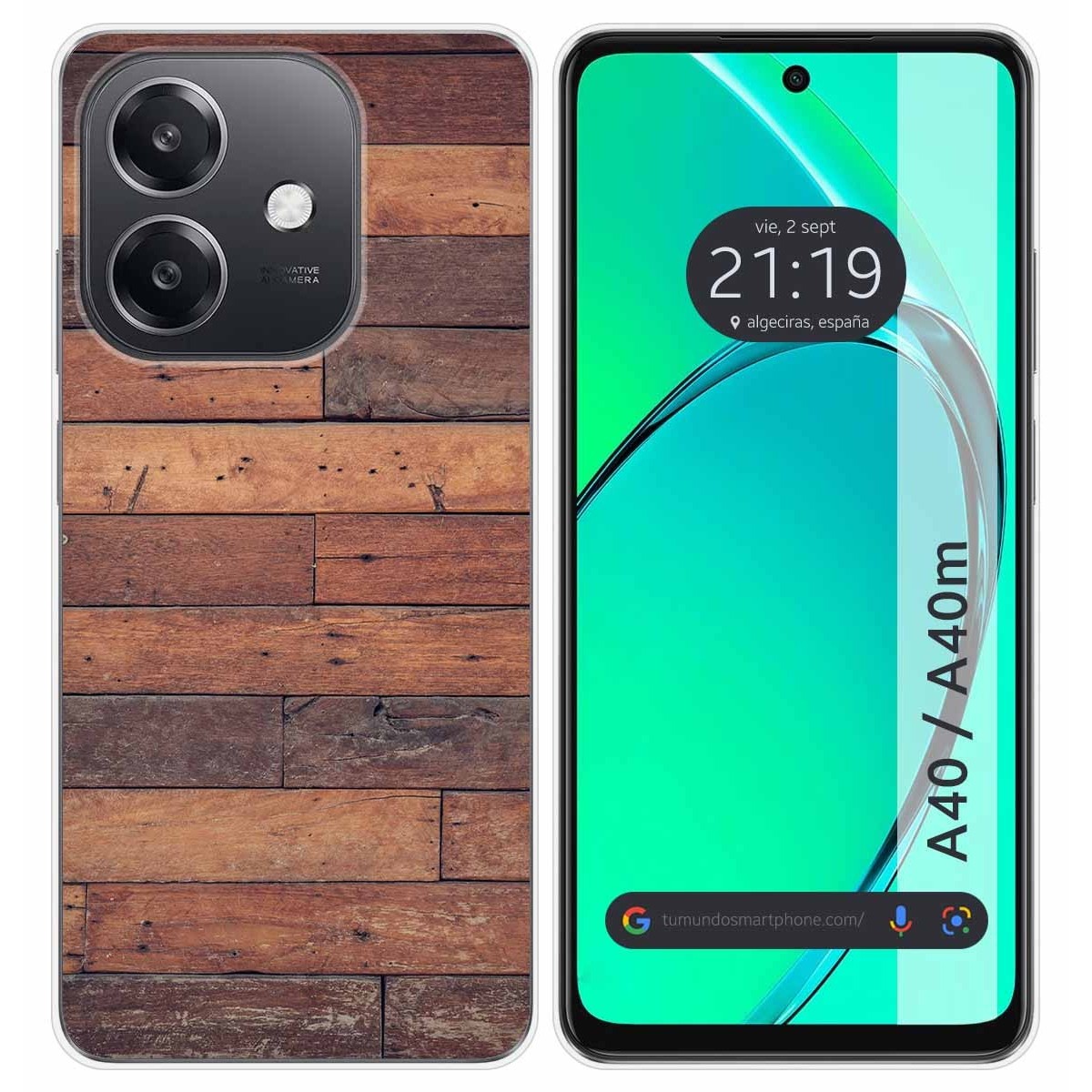 Funda Silicona para Oppo A40 / A40m diseño Madera 03 Dibujos