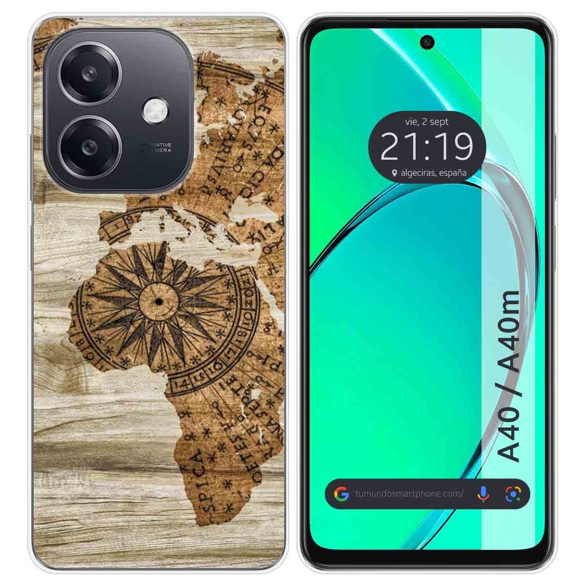 Funda Silicona para Oppo A40 / A40m diseño Madera 07 Dibujos