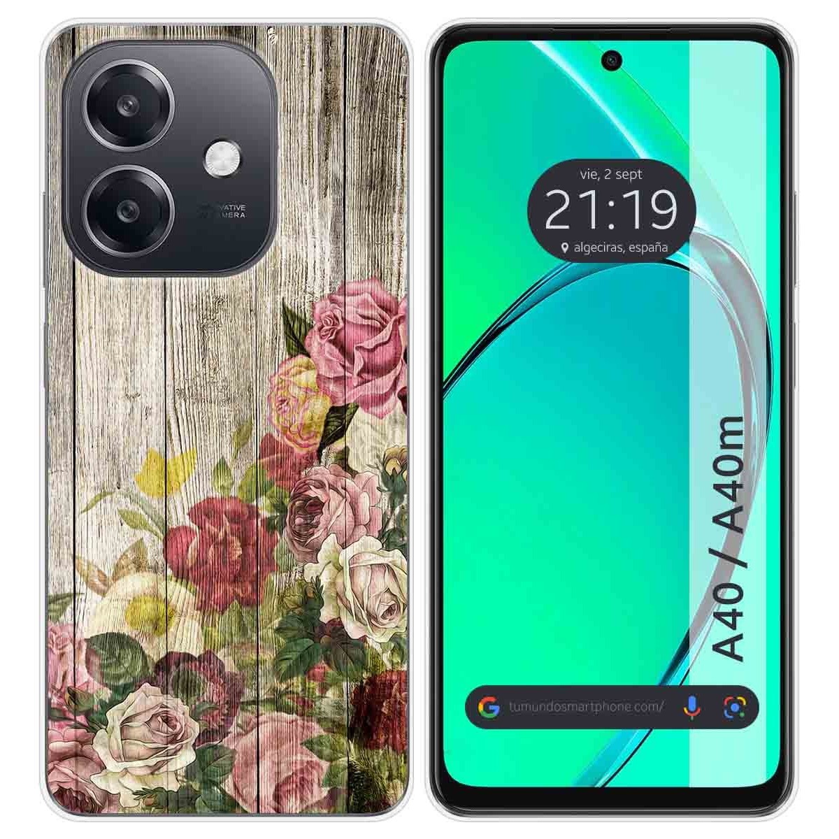 Funda Silicona para Oppo A40 / A40m diseño Madera 08 Dibujos