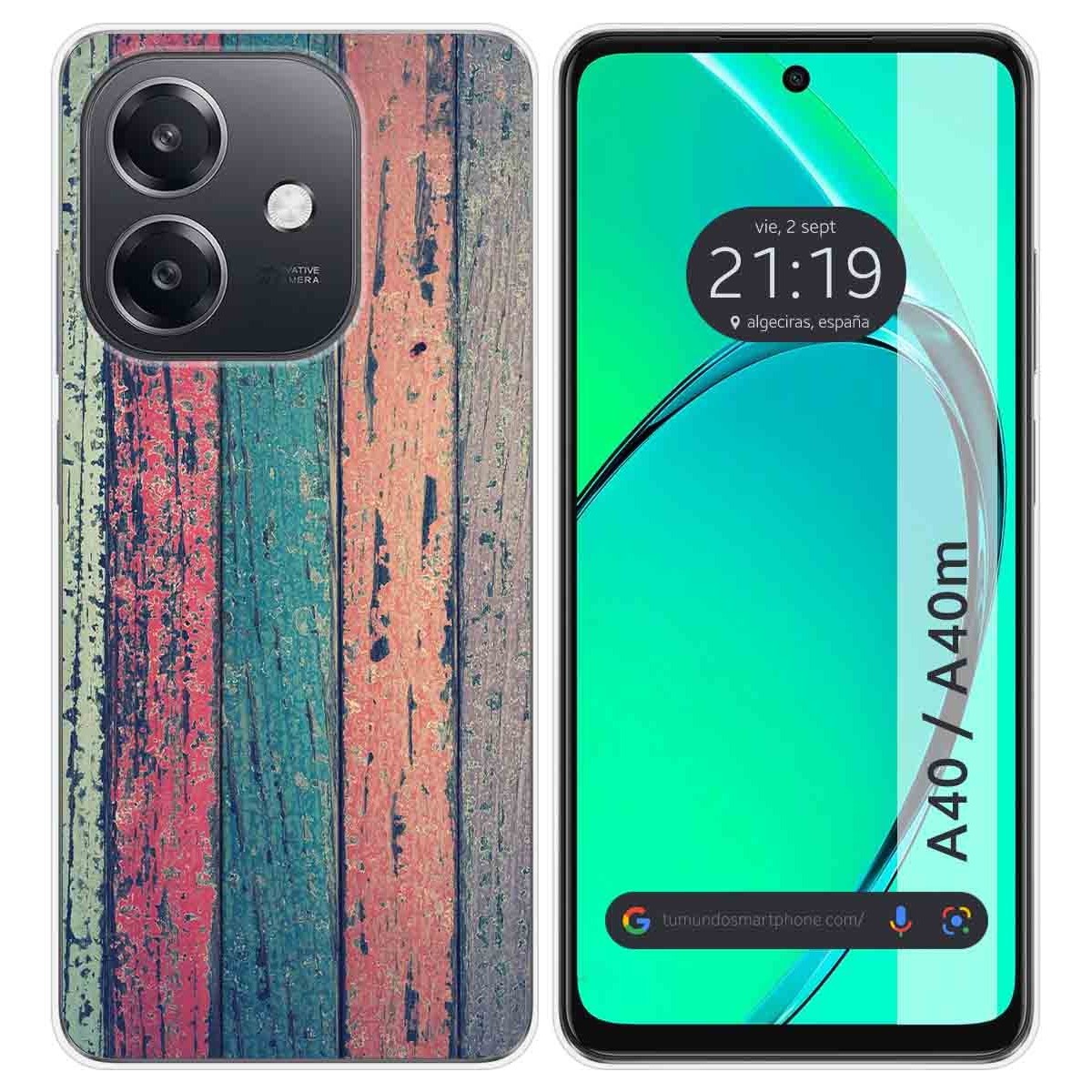 Funda Silicona para Oppo A40 / A40m diseño Madera 10 Dibujos